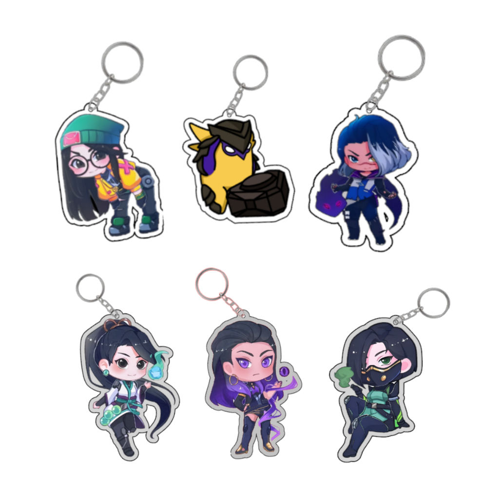 Chaveiro Valorant Personagens Acrílico Games Pingente 6cm