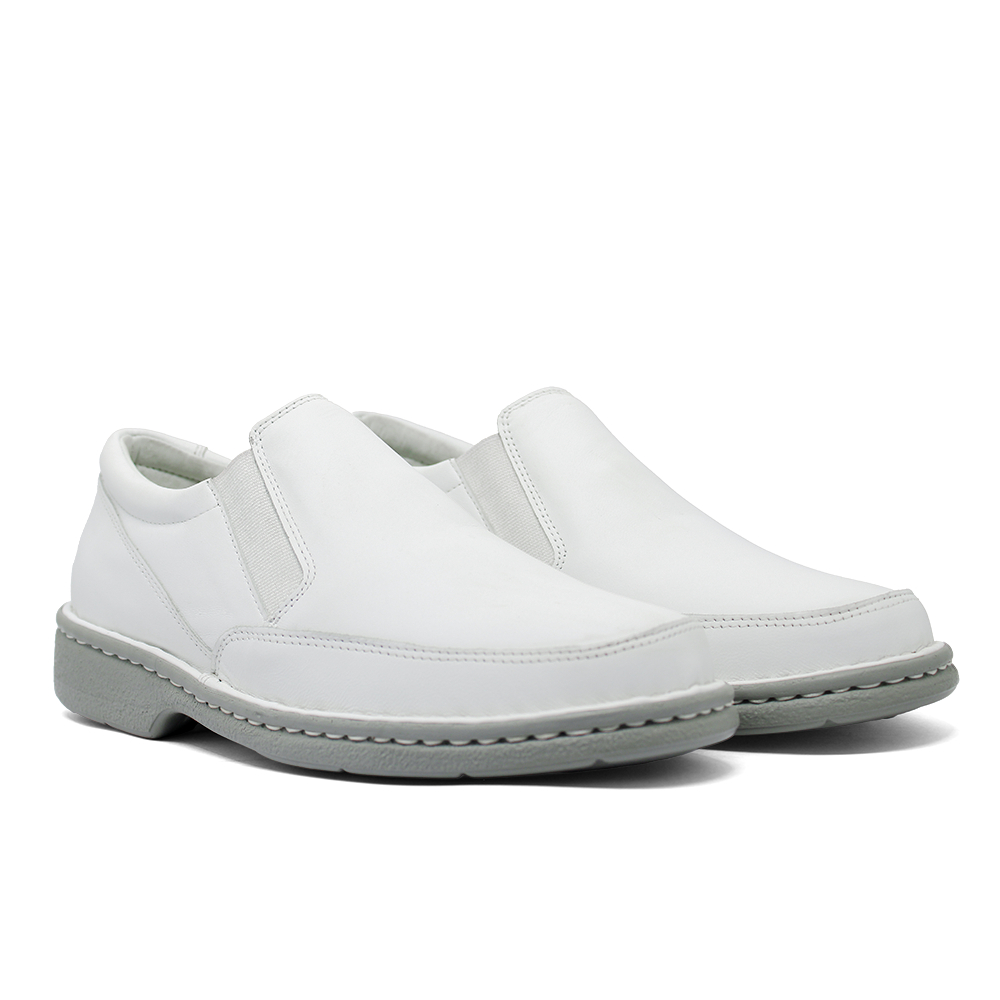 Sapato Branco Masculino Enfermagem Médico Em Couro 312 Shopee Brasil