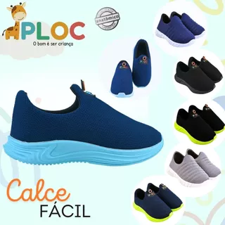 TÊNIS INFANTIL PLOC PLAY26 CALCE FÁCIL ANATÔMICO em Oferta na Shopee