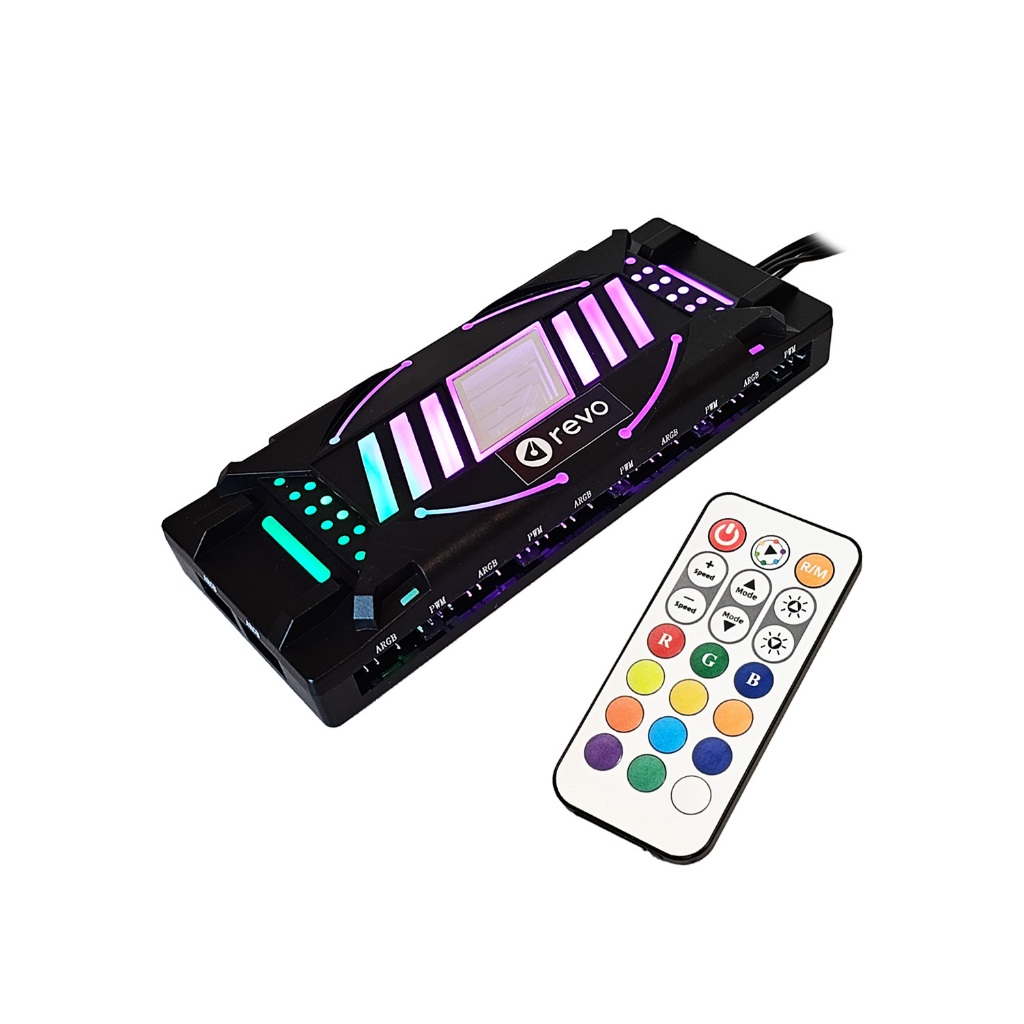 Controladora HUB até 10 FANs ARGB 3 + 4 Pinos Com Controle Remoto
