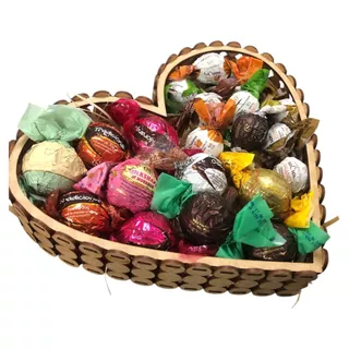 Presente Cesta Coração Trufas De Chocolate Cacau Show em Oferta na Shopee