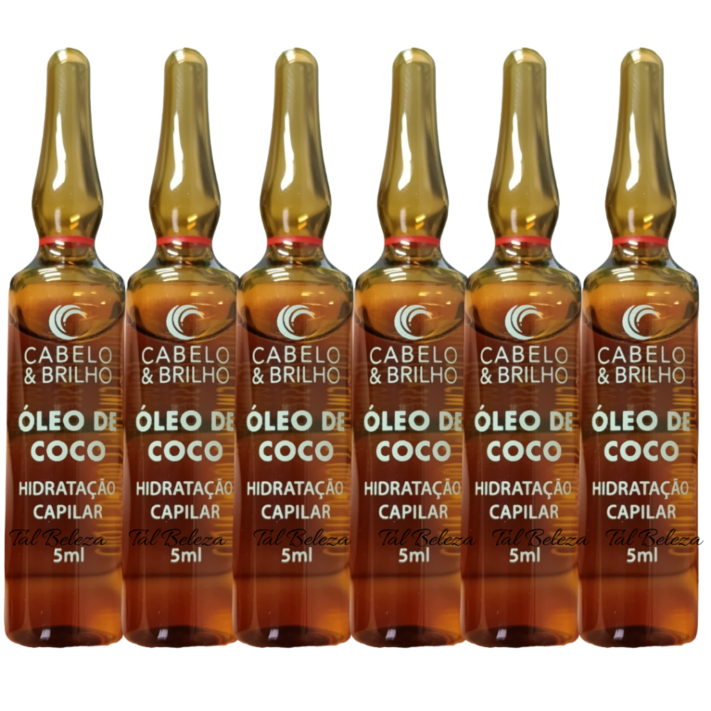Arovitel Óleo de coco Cabelo e Brilho 5ml - Kit C/ 6 ampolas Hidratação ...