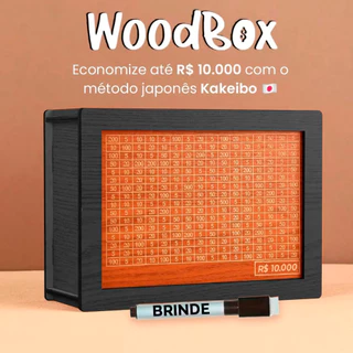 Wood Box Cofre Desafio 10k Cofrinho Moedas Caixa De Dinheiro Poupança woodbox MDF Qualidade Premium