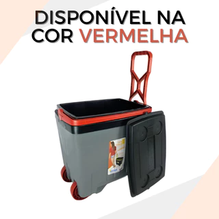 Cooler Caixa Térmica 34 Litros com Rodinha Camping Pesca Praia Caixa Termica