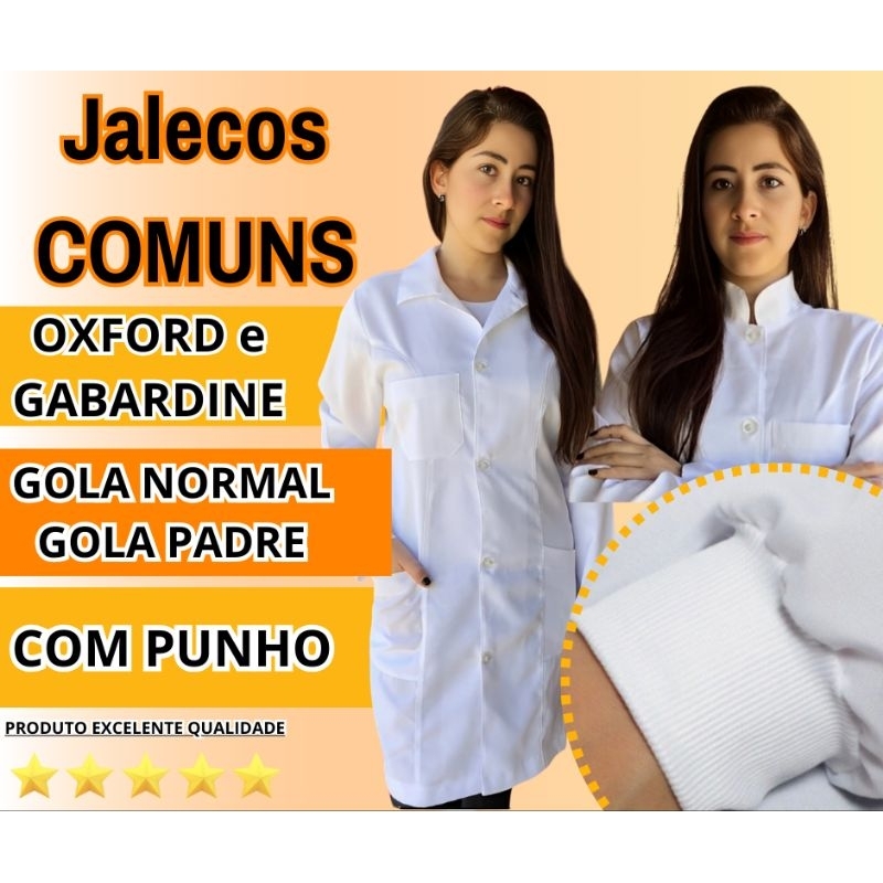 Jaleco Feminino Acinturado - OXFORD E GABARDINE( GOLA PADRE OU NORMAL ...