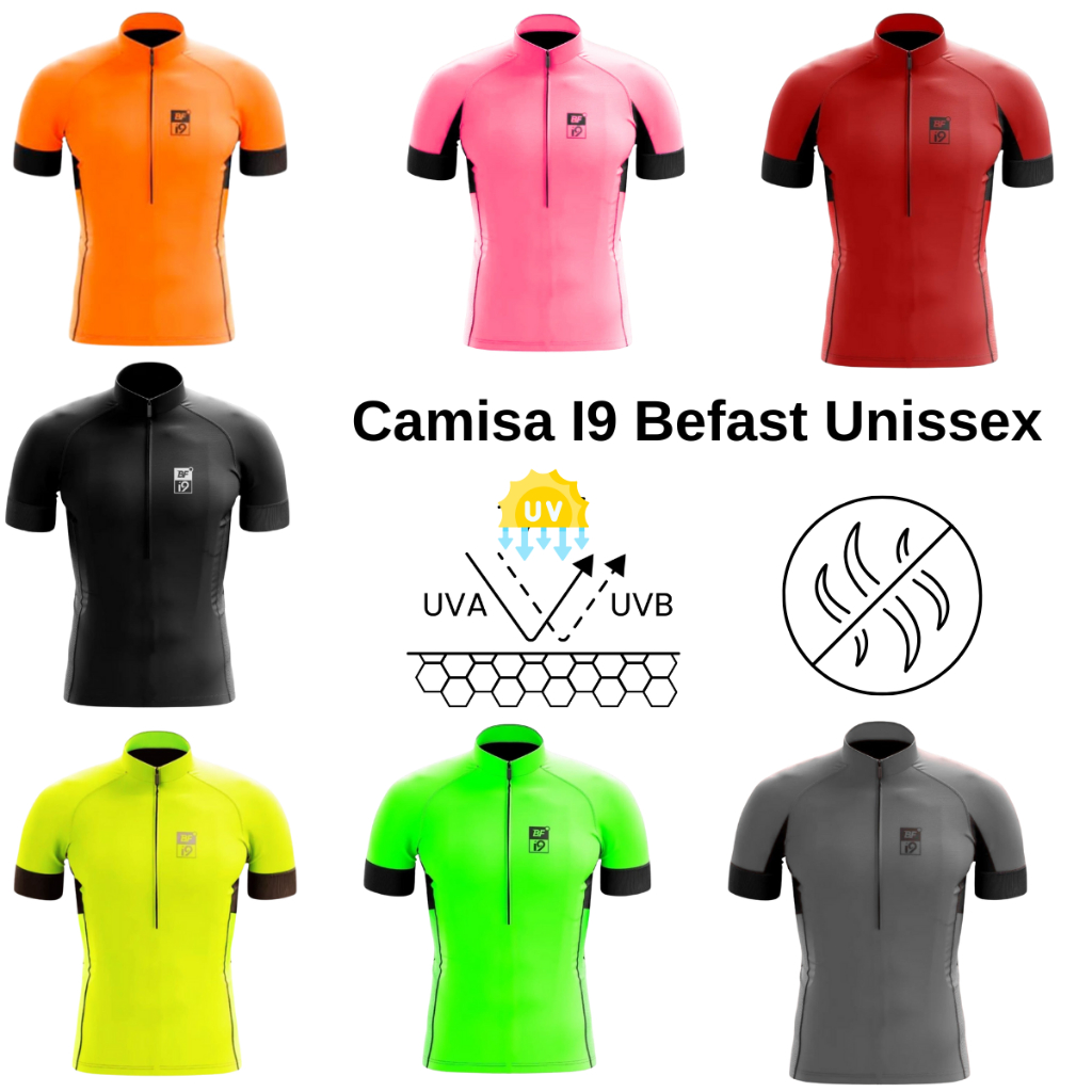 Camisa Ciclismo Unissex BeFast Elite I9 Varias Cores Bolsos Proteção UV DryFit MTB/SPEED