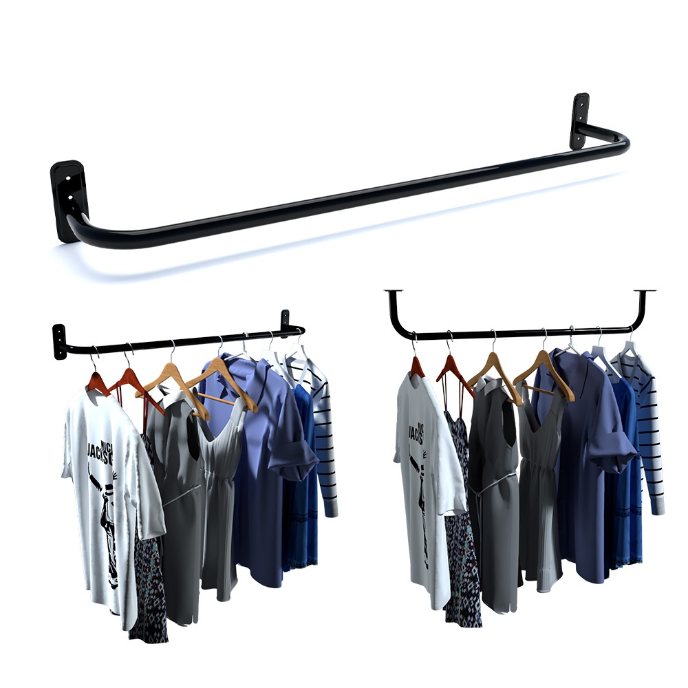 Arara para Roupas Pendurar Fixa de Parede 1m para Loja Closet Cabideiro ...
