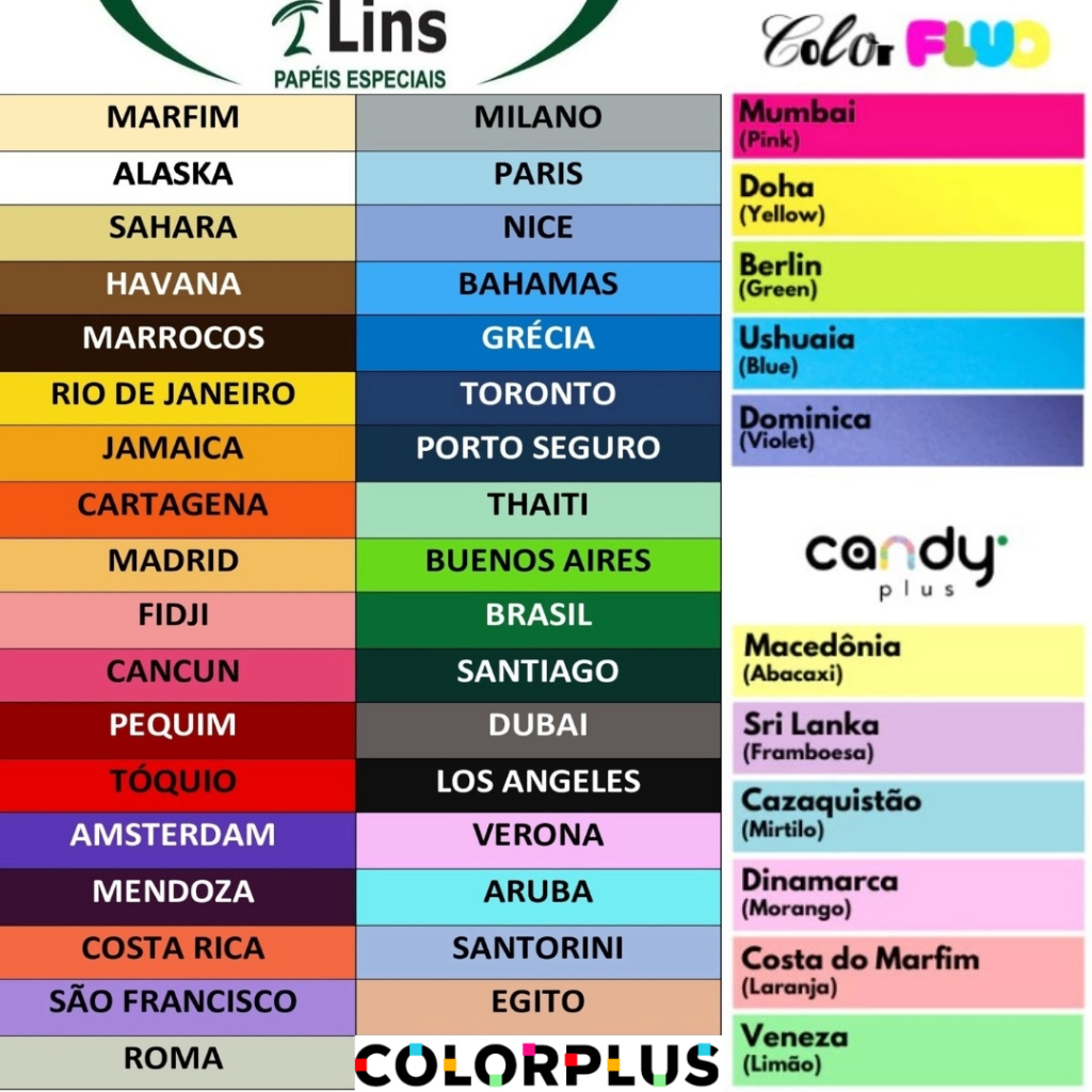 Papéis Color Plus 120g / 66x96 / 15 Unid (ESCOLHA A COR) Original ...