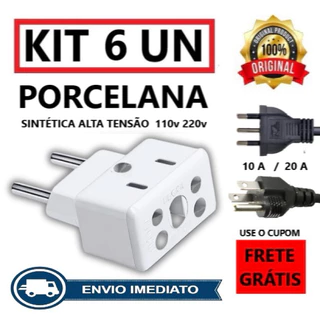 Adaptador Tomada Porcelana Sintética 10a 20a 127v 220v
