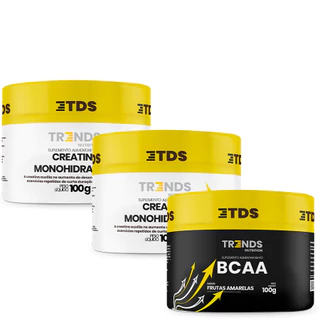 Kit Suplementos Muscular Força 2x Creatina 100g + Bcaa 100g