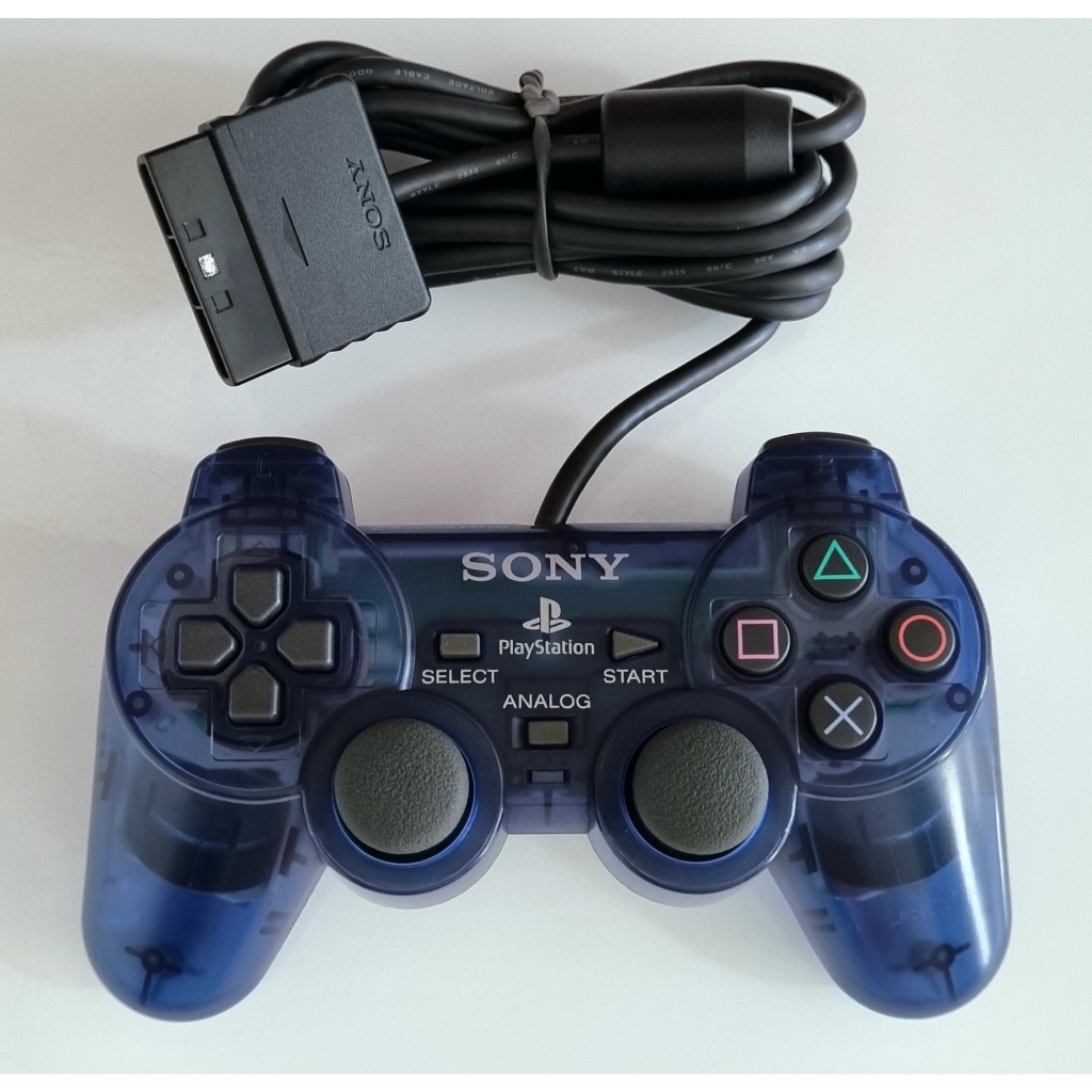 Controle de PS2 Clear Blue Serie A Original | Shopee Brasil