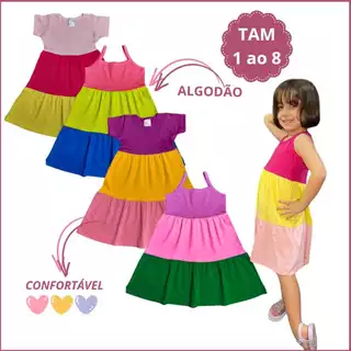 Kit 2 Vestido Infantil Menina Marias Roupa Blogueira Infantil Menina 1 ao 8
