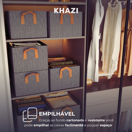 Caixa Organizadora Premium de Guarda Roupa Armazenamento Multiuso Armário