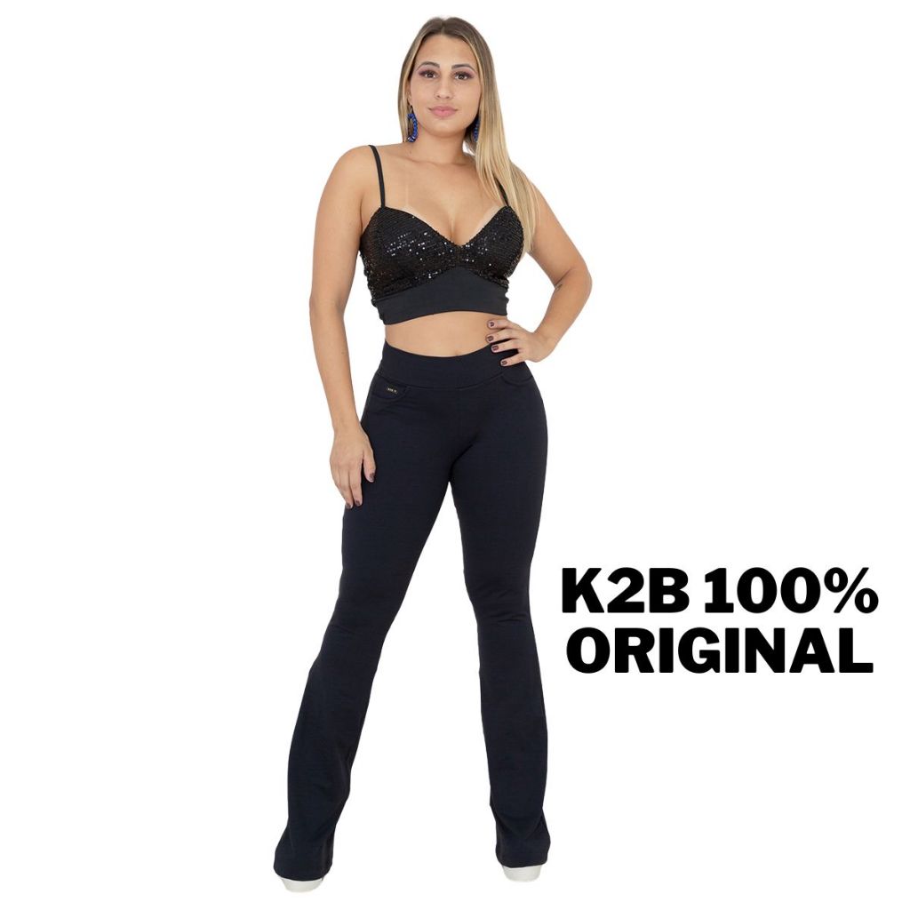 K2b CalÇa Social Tecido Grosso Calca Flare K2b Bailarina Tecido