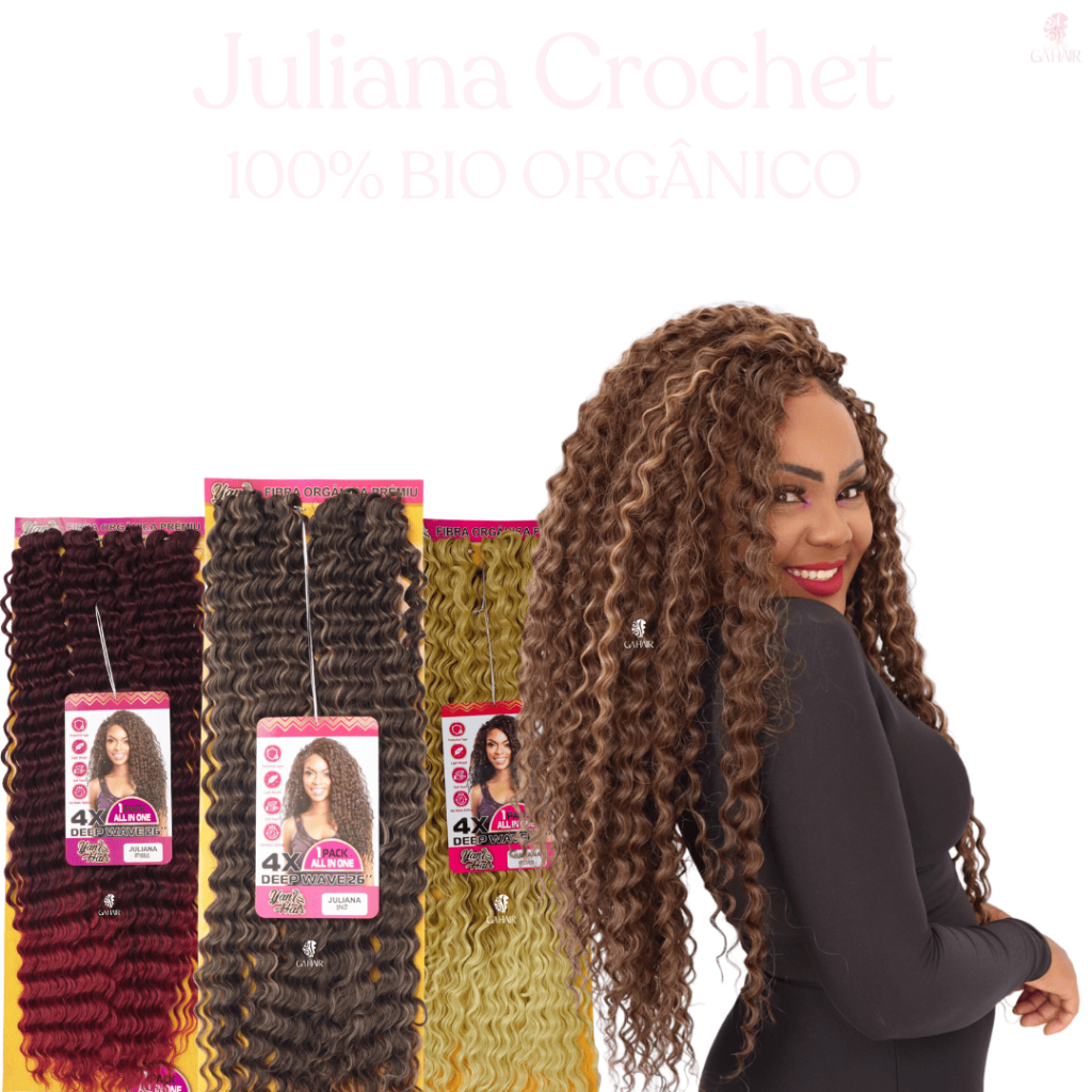 Aplique De Fibra Cacheada 100% Organico Premium - Juliana Crochet