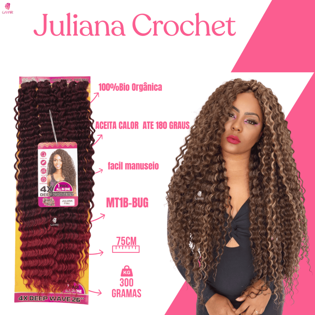 Aplique De Fibra Cacheada 100% Organico Premium - Juliana Crochet