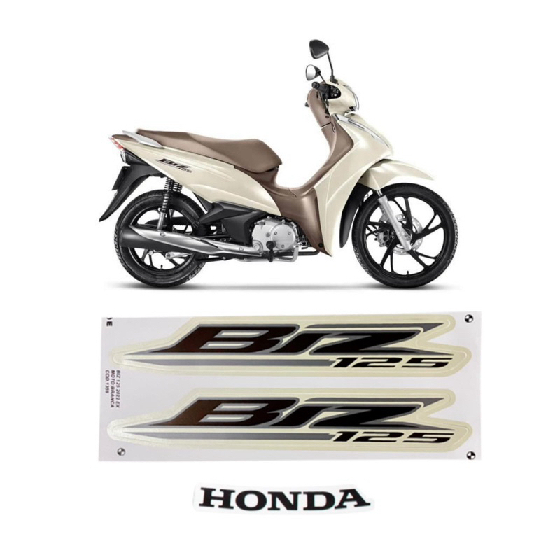 KIT ADESIVO FAIXAS BIZ-125 22/24 BRANCO 1359 JOTAESSE 011070 | Shopee ...