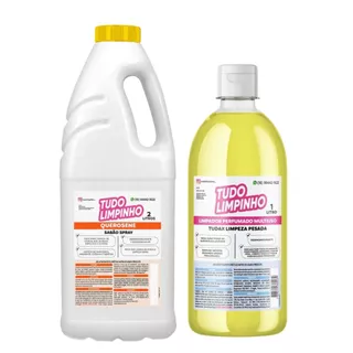 KIT SPRAY QUEROSENE 2L + TUDAX PERFUME PARA PISOS 1L TUDO LIMPINHO em Oferta na Shopee