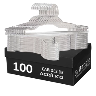 Cabide Adulto Transparente AcrÍlico para Roupas, Closet e Loja Kit Premium Resistente