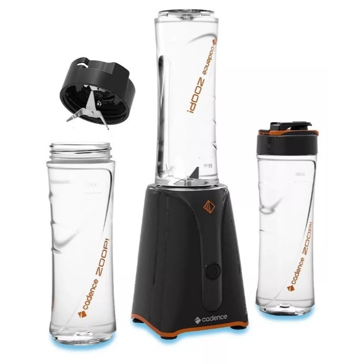 Liquidificador Portátil Blender Cadence Zoop Contrast BLD701 500ml Preto Com Jarra Premium 127V 220V