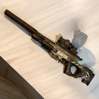 Arma Arminha Metralhadora Rifle Automatica de Bolinha de Gel Brinquedo RGB Glowing Muffler