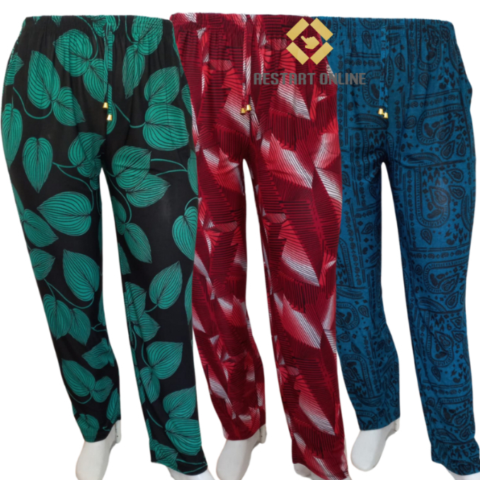 Calça Feminina Com Bolso Leve Soltinhas Confortáveis Malha Fria Estampadas