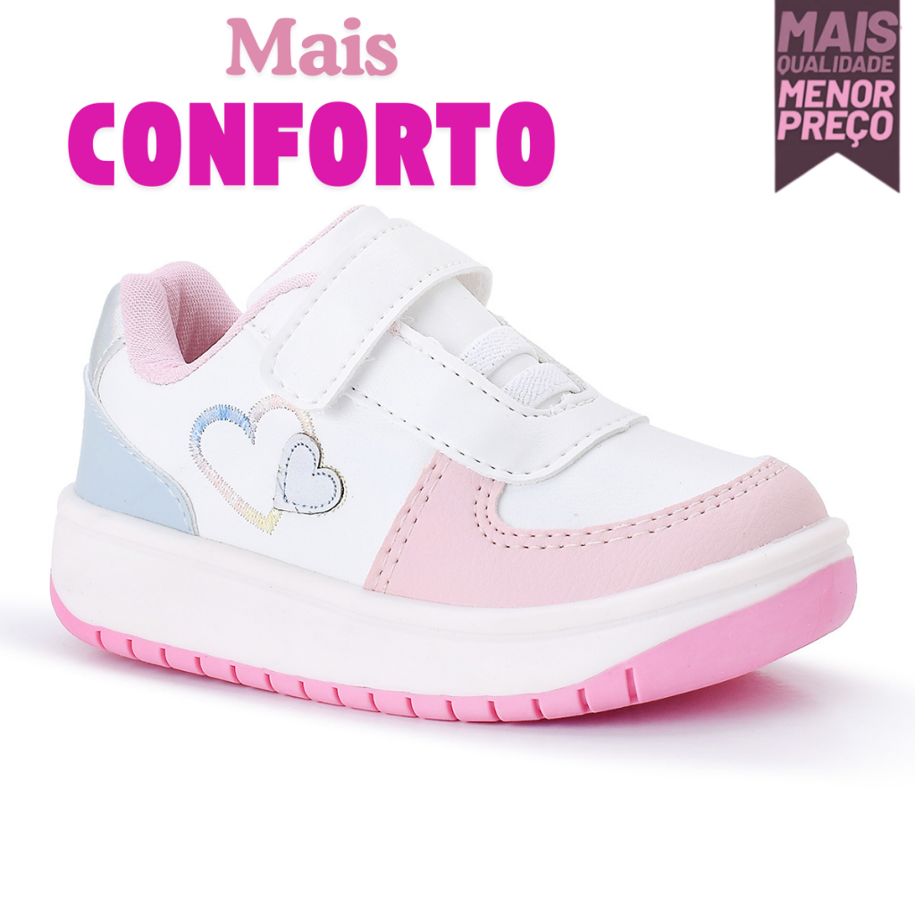 Tênis Infantil Baby Confortável com Velcro Prático para Brincadeiras ...