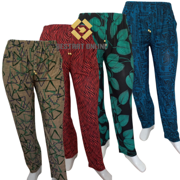 Kit 4 Calça Feminina Com Bolso Soltinhas Confortáveis Senhoras Plus