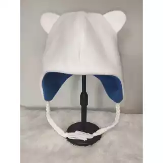 Gorro Branco com orelha Finn Fantasia Cosplay Divertido