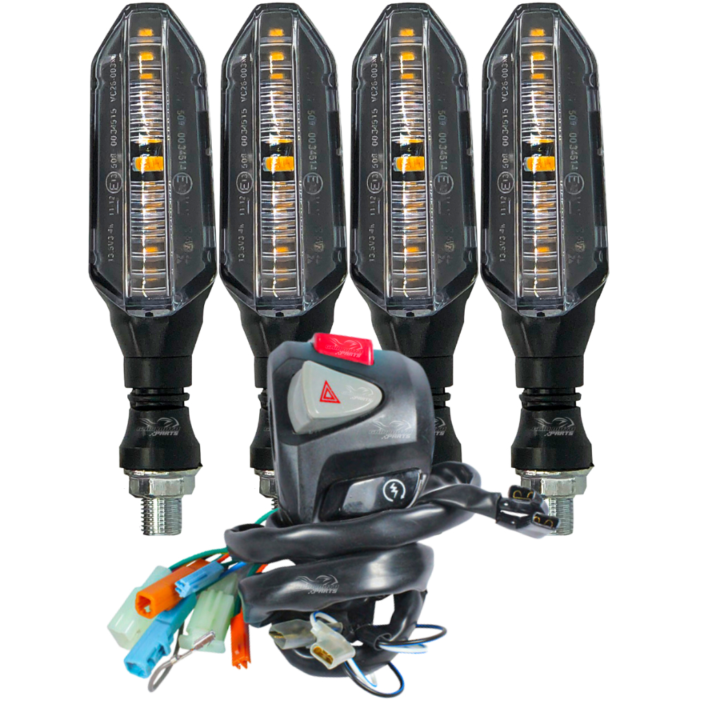 Kit Punho Partida Cb500 Titan 150 160 + 4 Seta Pisca Led Sequencial ...