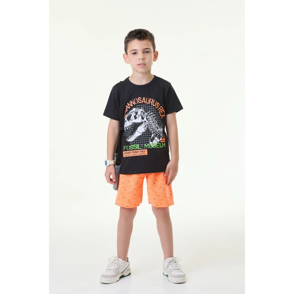 Conjunto Infantil Masculino Silk Dino Fossil Museum