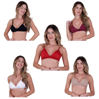 Kit 5 Sutiã Sem Bojo Reforçado