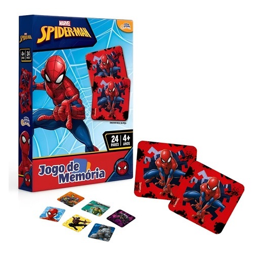 Jogo da Memória Infantil Homem Aranha Marvel 24 Peças - Brinquedo ...