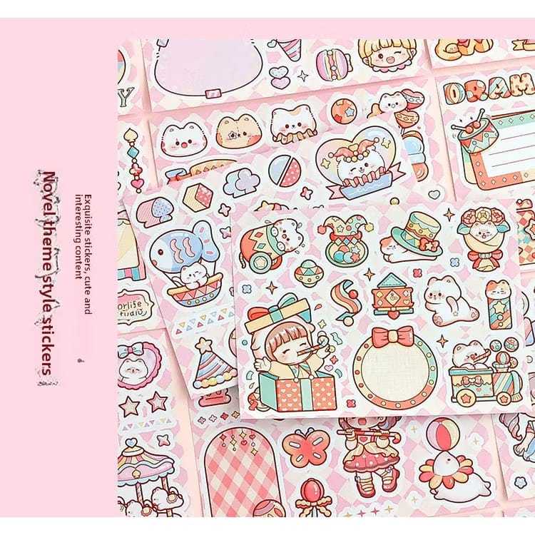 Caixa c/ 14 cartelas de adesivos Telado - Circo Menininhas Kawaii ...