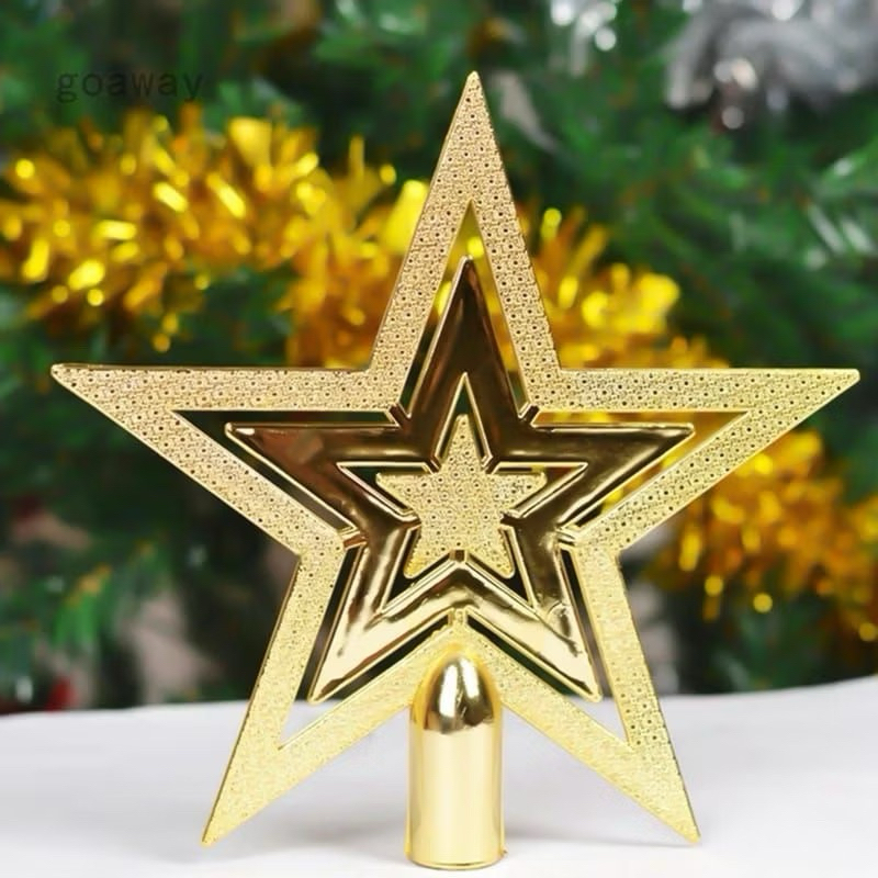 Estrela de Natal enfeite natalino 20cm Vazada Ponteira Para Árvore de Natal -envio imediato