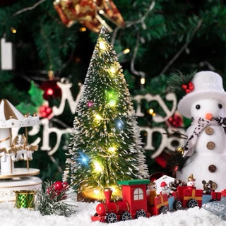 Mini Árvore de Natal Verde Nevado Decorativa Com LED 25cm decoração natalina-envio imediato