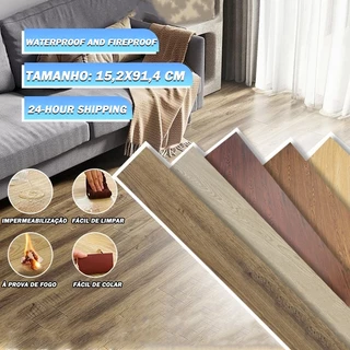 Piso Madeira Vinilico Autocolante 72 Placas = 10m² 91,4cmx 15cm Largura