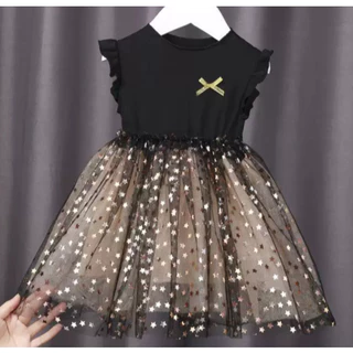 Vestido Infantil Meninas Roupa Verão Fofo Lantejoulas Princesa Luxo Criança Fashionable Mesh Festa Feminino De 3456 Anos