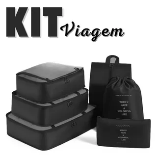 Kit Bolsas de Viagem Organizador Prático de Mala Roupa 6 pçs Linda em Oferta na Shopee