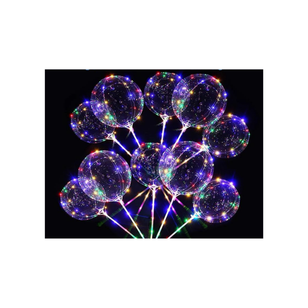 15 BALÃO BUBBLE BOLHA TRANSPARENTE LED COLORIDO + VARETA DECORAÇÃO ...