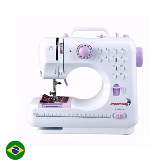 Máquina Costura Portátil 12 Pontos Doméstica Pronta Entrega Envio Imediato para Tecidos Leves e Médios Bivolt