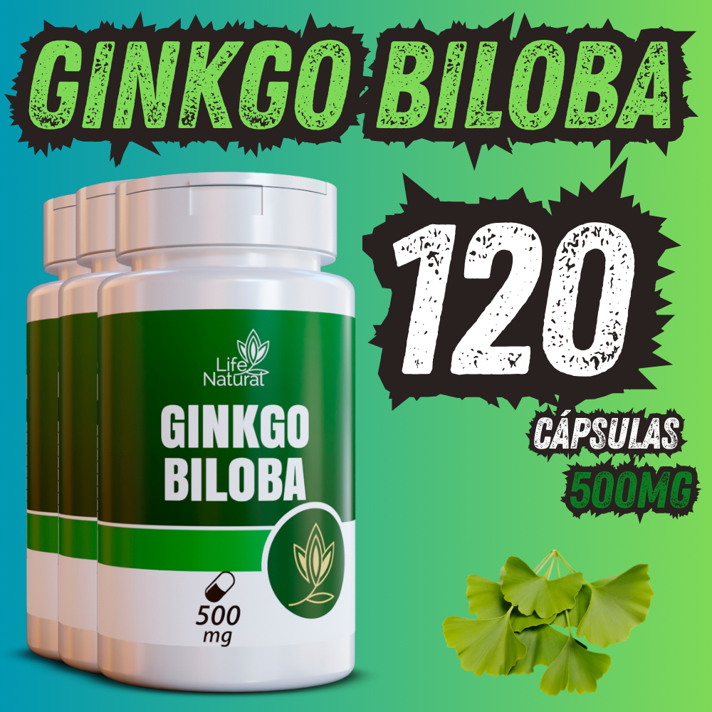 Ginkgo Biloba 500mg | Melhor Memória, Concentração e Circulação | 60 ...