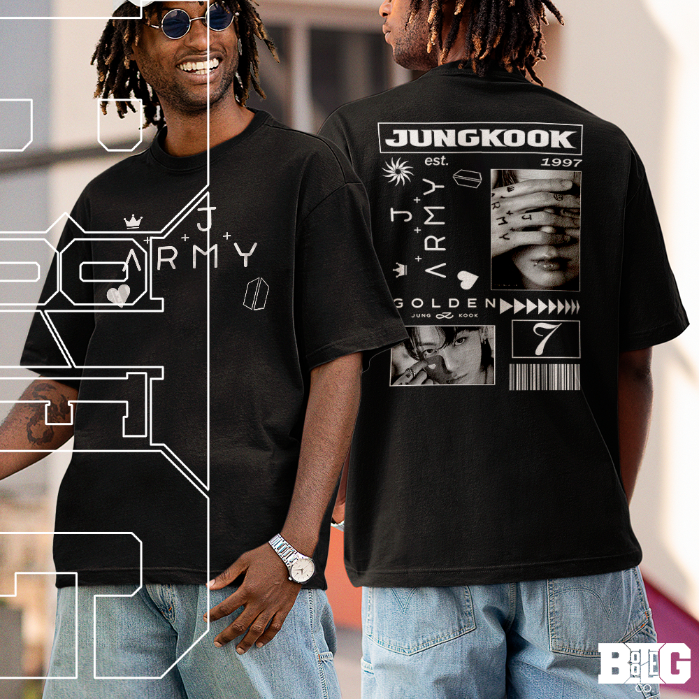   Jungkook モノロゴ Tシャツ S ブル Camiseta Basica e OVERSIZED Army Jungkook Seven Golden Maknae Bts