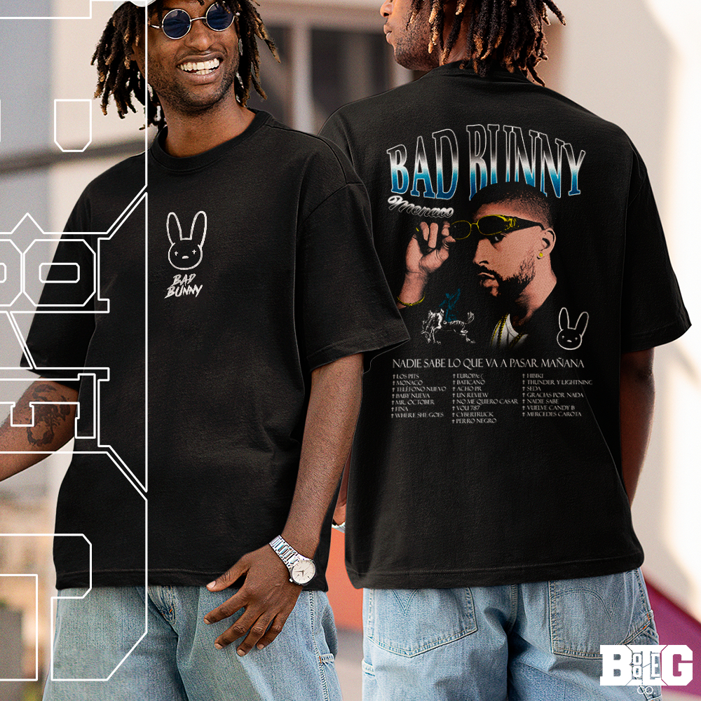 Camiseta Basica e OVERSIZED Bad Bunny Monaco Manana Album Rabbit ...