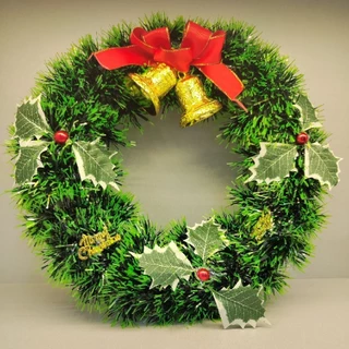 Guirlanda Verde 30Cm Para Porta Com Sinos Ou Bola Ou Laço Enfeite De Natal Decoração Natalina em Oferta na Shopee