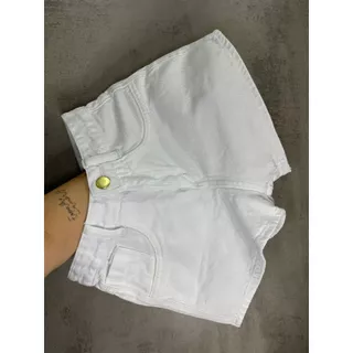 Short Jeans Cintura Alta Tradicional Branco