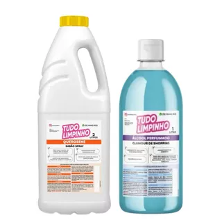 KIT SPRAY QUEROSENE 2L + ÁLCOOL PERFUMADO 1L TUDO LIMPINHO em Oferta na Shopee