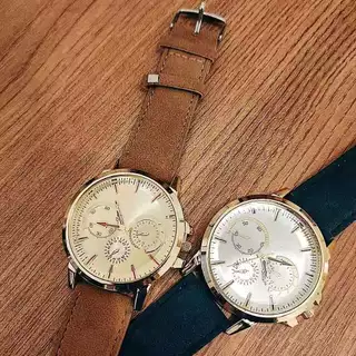 Relógio de Pulso de Quartzo com Pulseira de Couro Relógio Casual Esportivo Masculino Fashion favorito