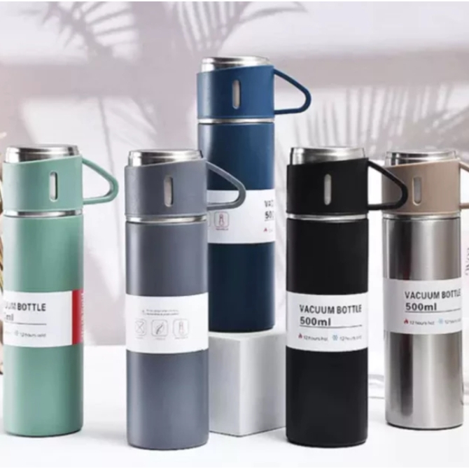 Garrafa Térmica Aço Inox 500 ML Com Tampa Vácuo Camping E Fitness Linha Premium-copo térmico