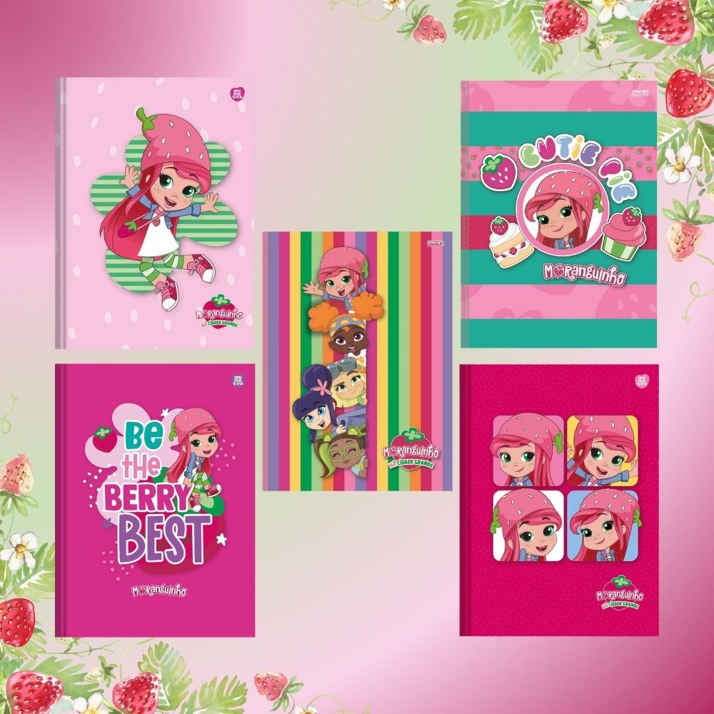 Caderno Brochurão Costurado Moranguinho CD 80 Folhas Animativa ...